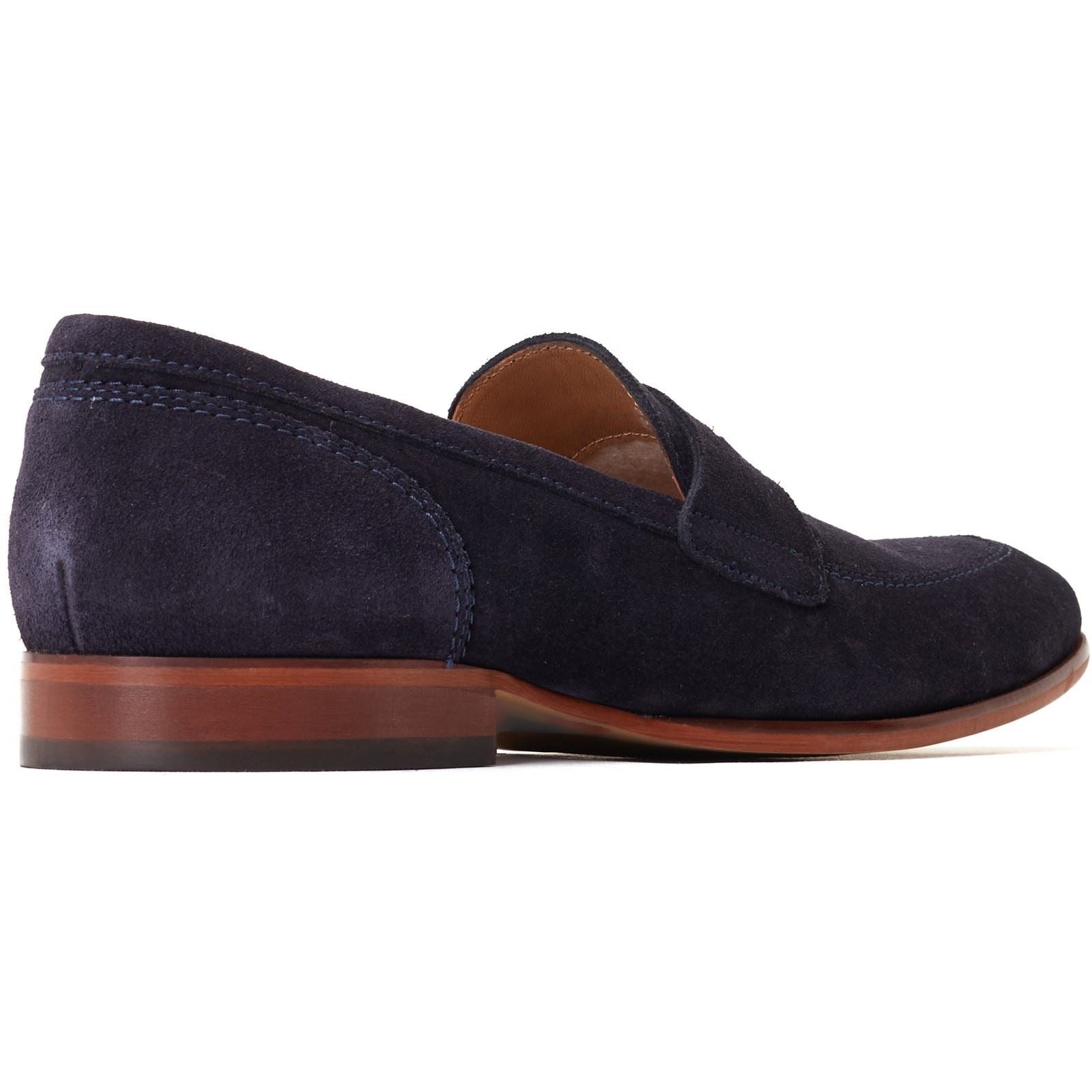 Base London Bruno Leather Men's Navy Loafers