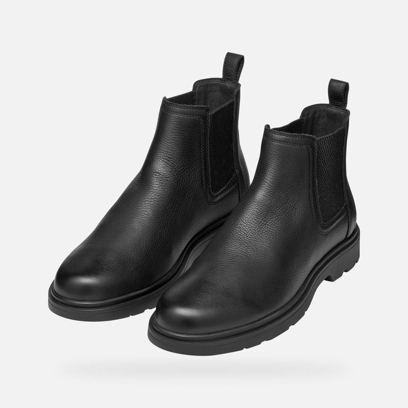 Geox Spherica EC1 C Tumble Leather Men's Black Boots