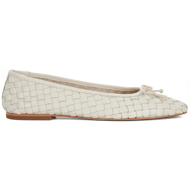 Dune Heat Leather Women's Ecru Flats