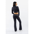 Juicy Couture Roll Down Flare Nylon Women's Black Track Pants