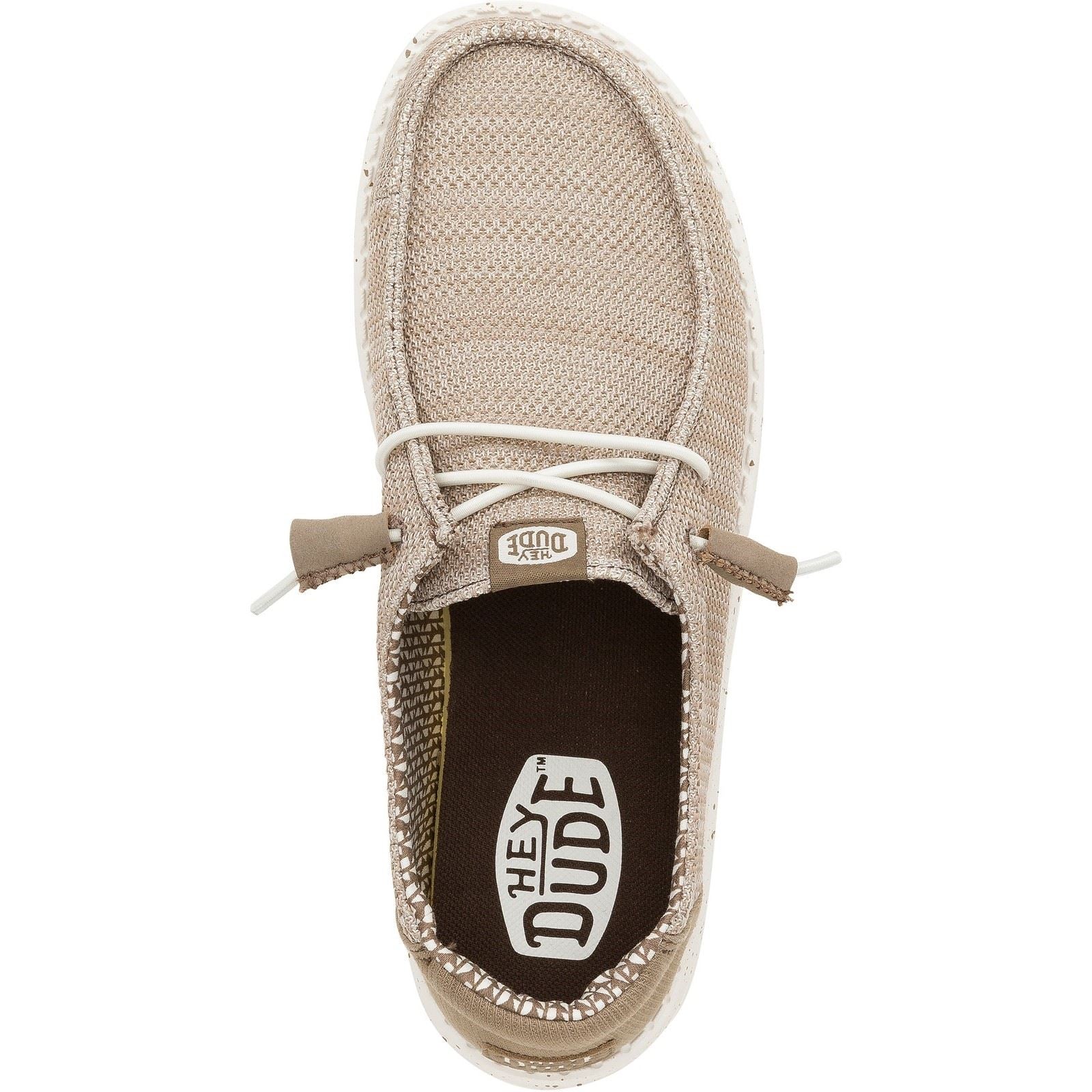 HEYDUDE Wendy Stretch Mesh Synthetic Women's Walnut Loafers