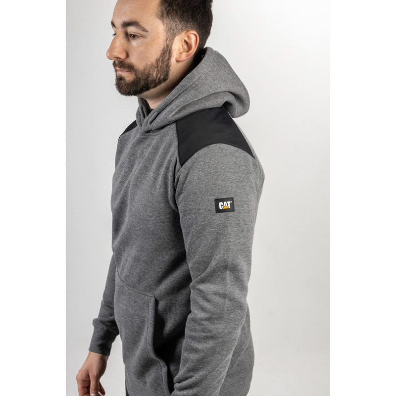 Caterpillar Essentials Synthetic Men's Grey Hooded Sweatshirt