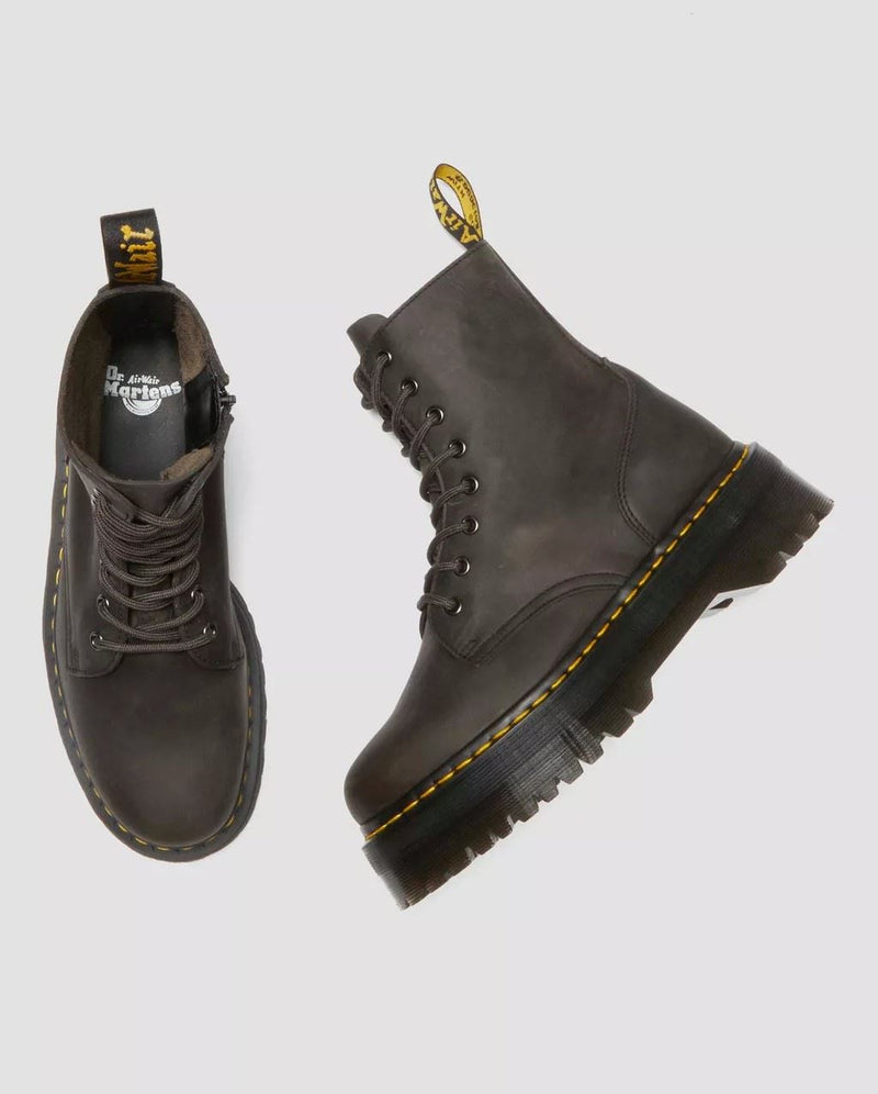 Dr. Martens Jadon Leather Women's Charcoal Gray Boots