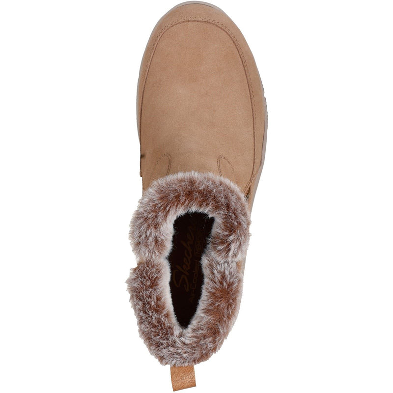 Skechers Easy Going Cool Zip! Leather Women's Tan Winter Ankle Boots