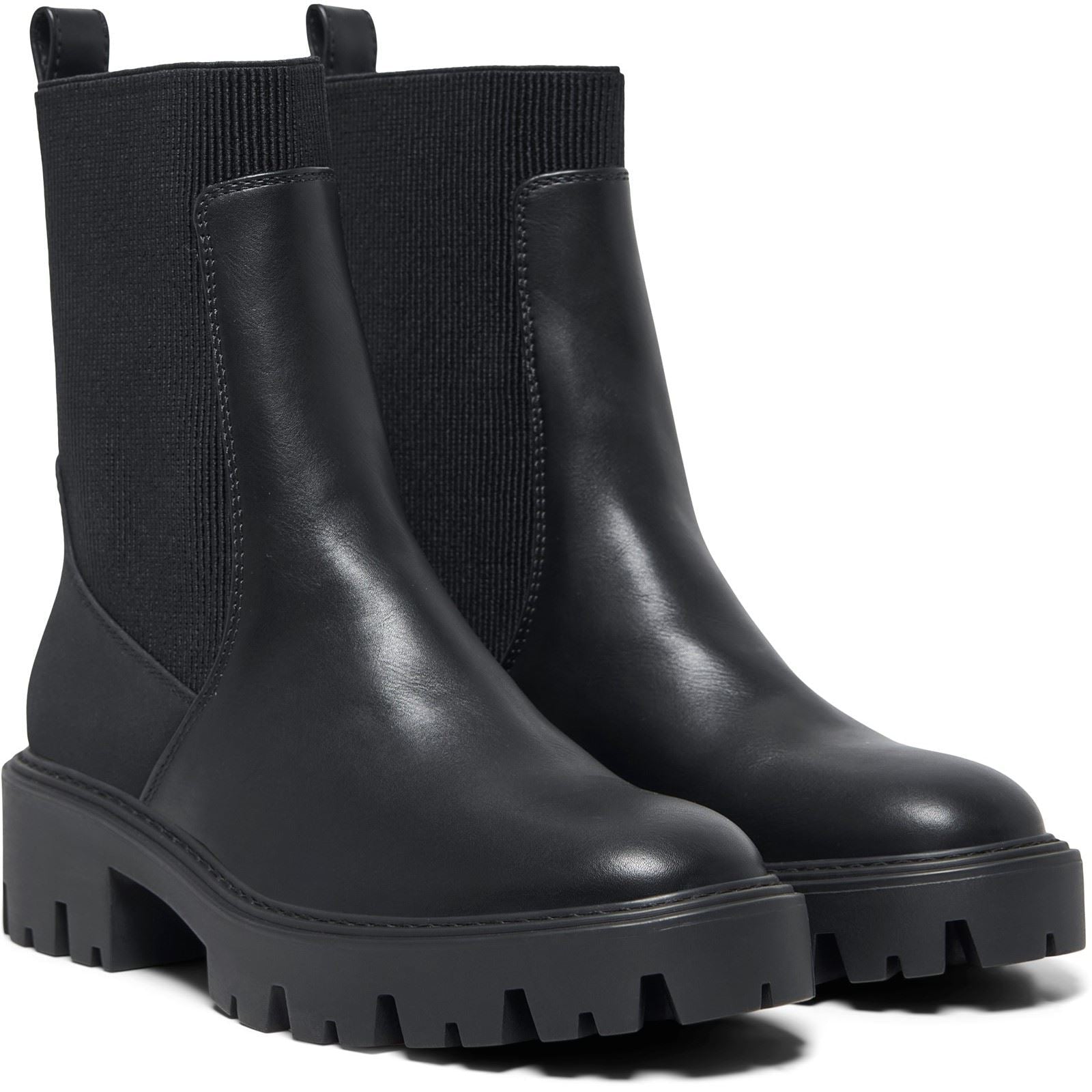 ONLY BETTY-7 Polyester Blend Women's Black Heeled Ankle Boots