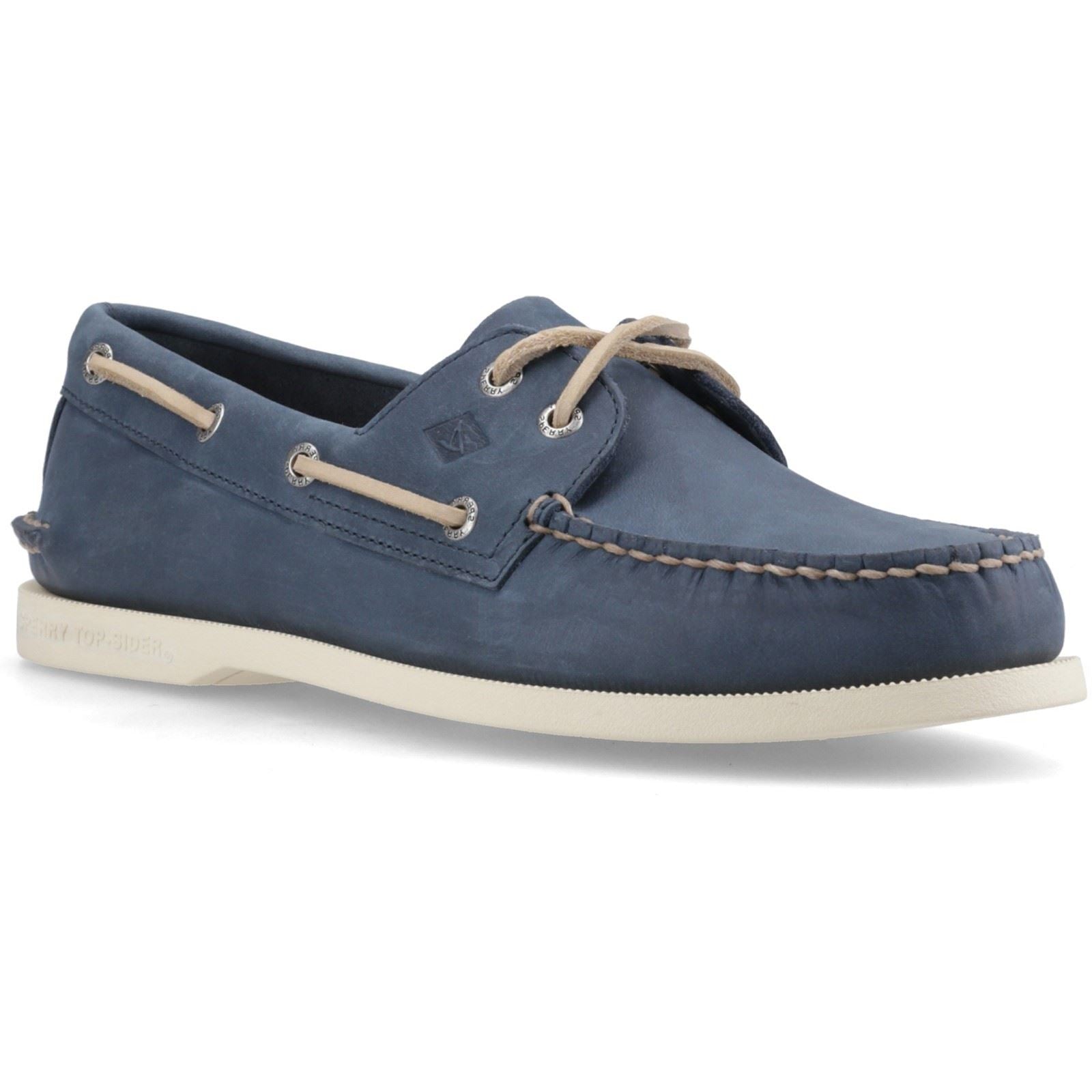 Sperry Authentic 2 Eye Leather Men's Navy Boat Shoes