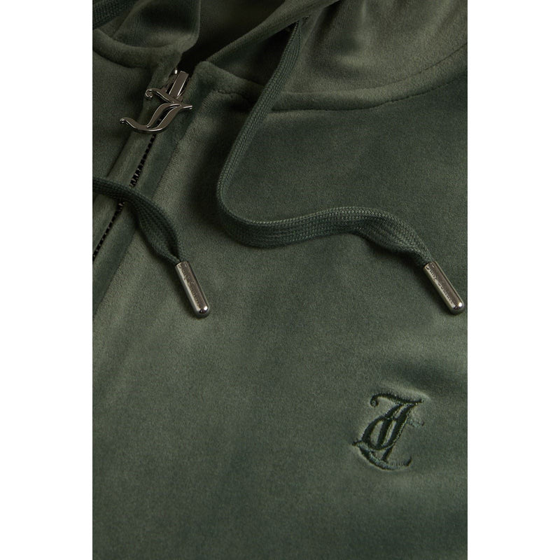 Juicy Couture Robertson Classic Jacket Synthetic Women's Green Hooded Sweatshirt