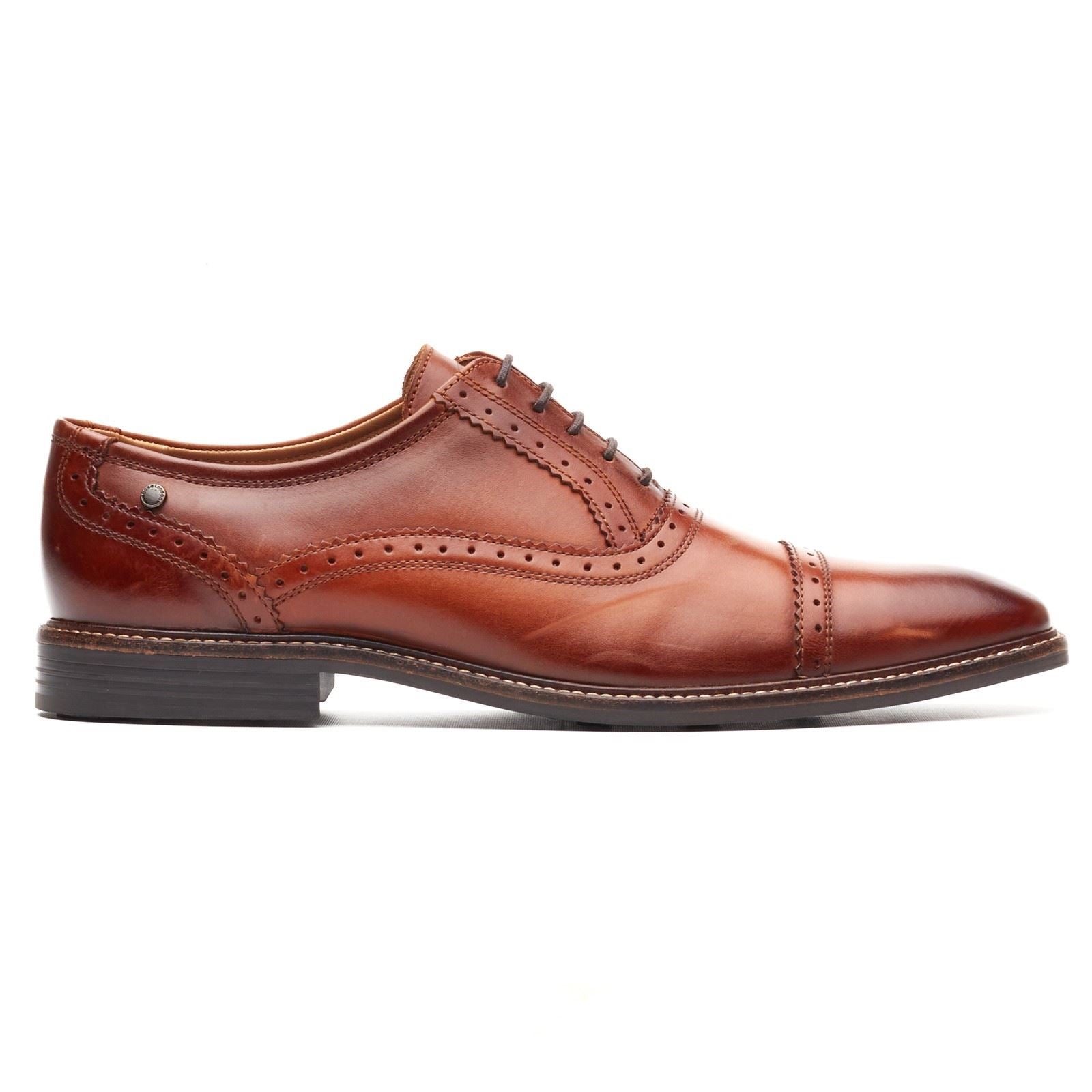 Base London Ascot Oxford Leather Men's Burnt Tan Oxford Shoes