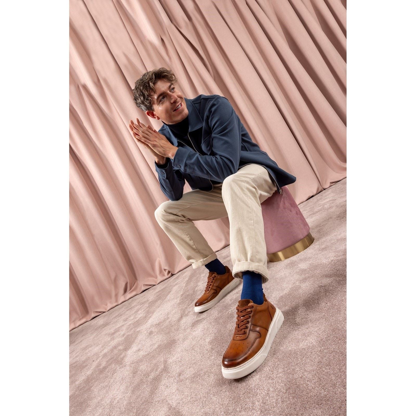 Hush Puppies Wyatt Leather Men's Tan Sneakers