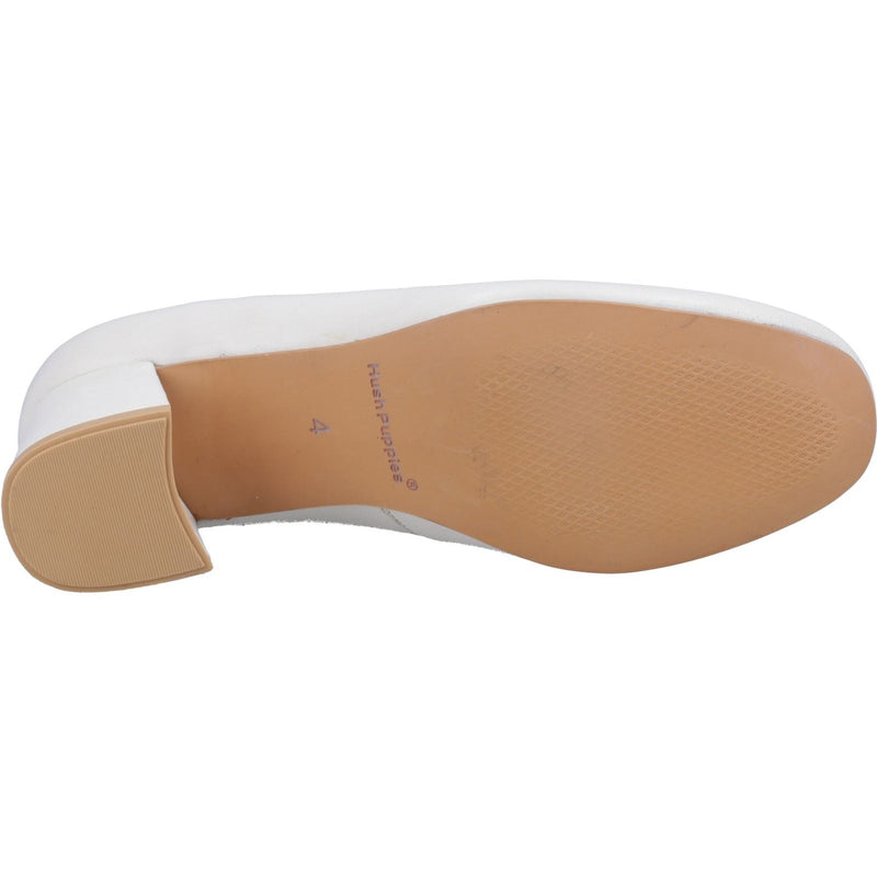 Hush Puppies Alicia Court Shoe Leather Women's Ivory Heels