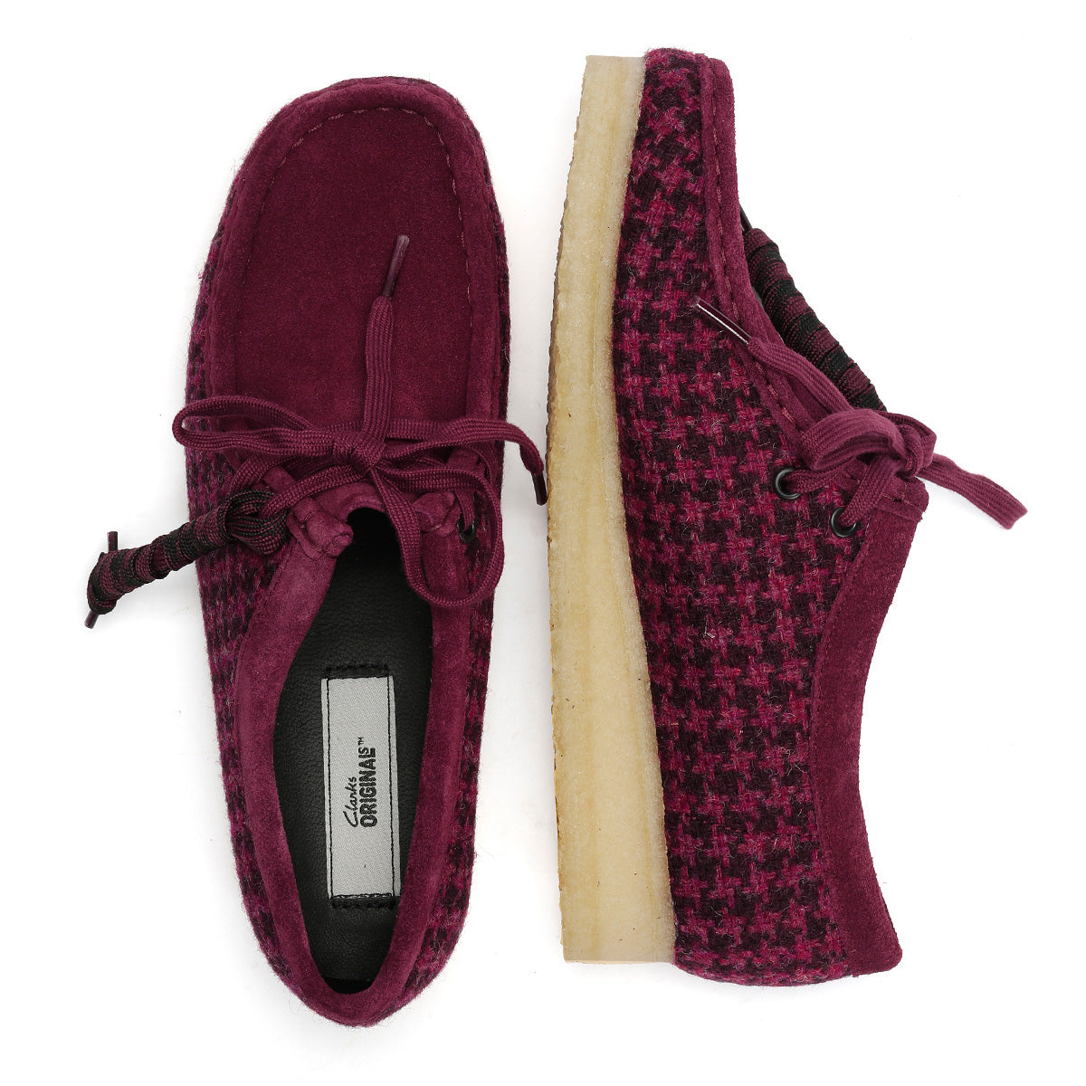 Clarks Originals Wallabee Harris Tweed Women's Purple Shoes