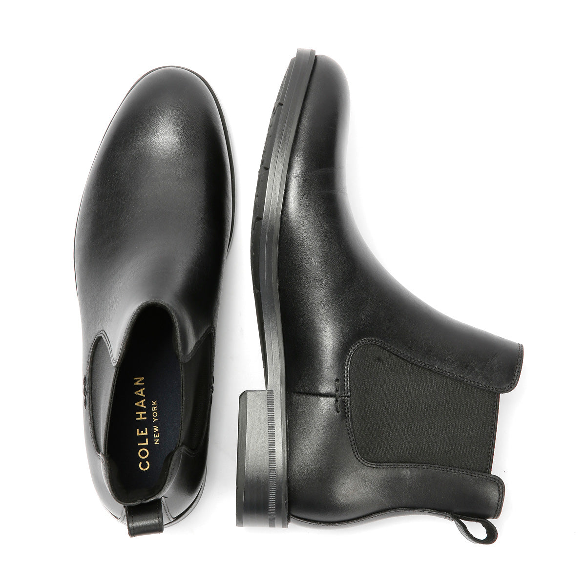 Cole Haan Newmark Grand Leather Men's Black Chelsea Boots