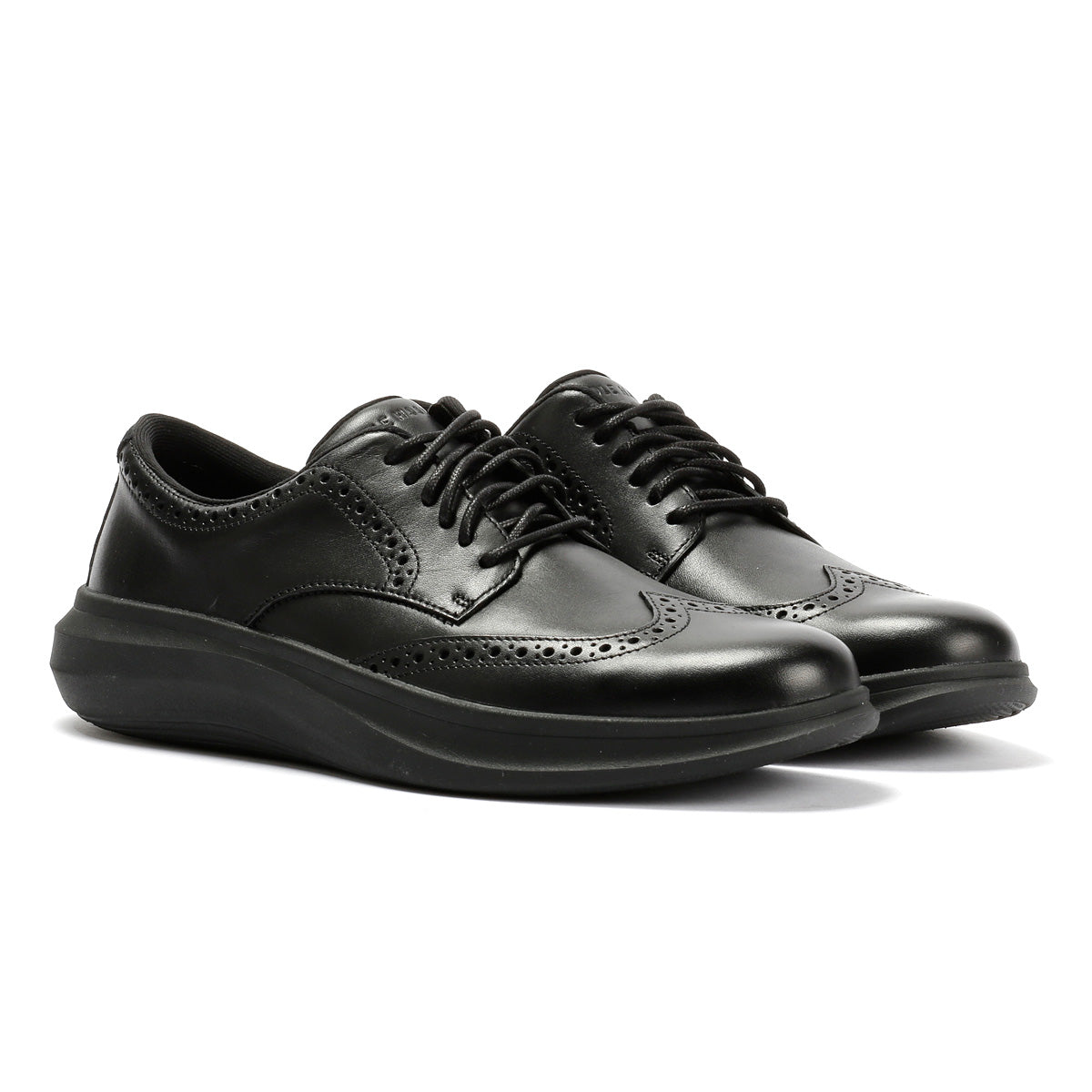 Cole Haan Grand Aerion Wingtip Oxfords Leather Men's Black Lace-Up Shoes