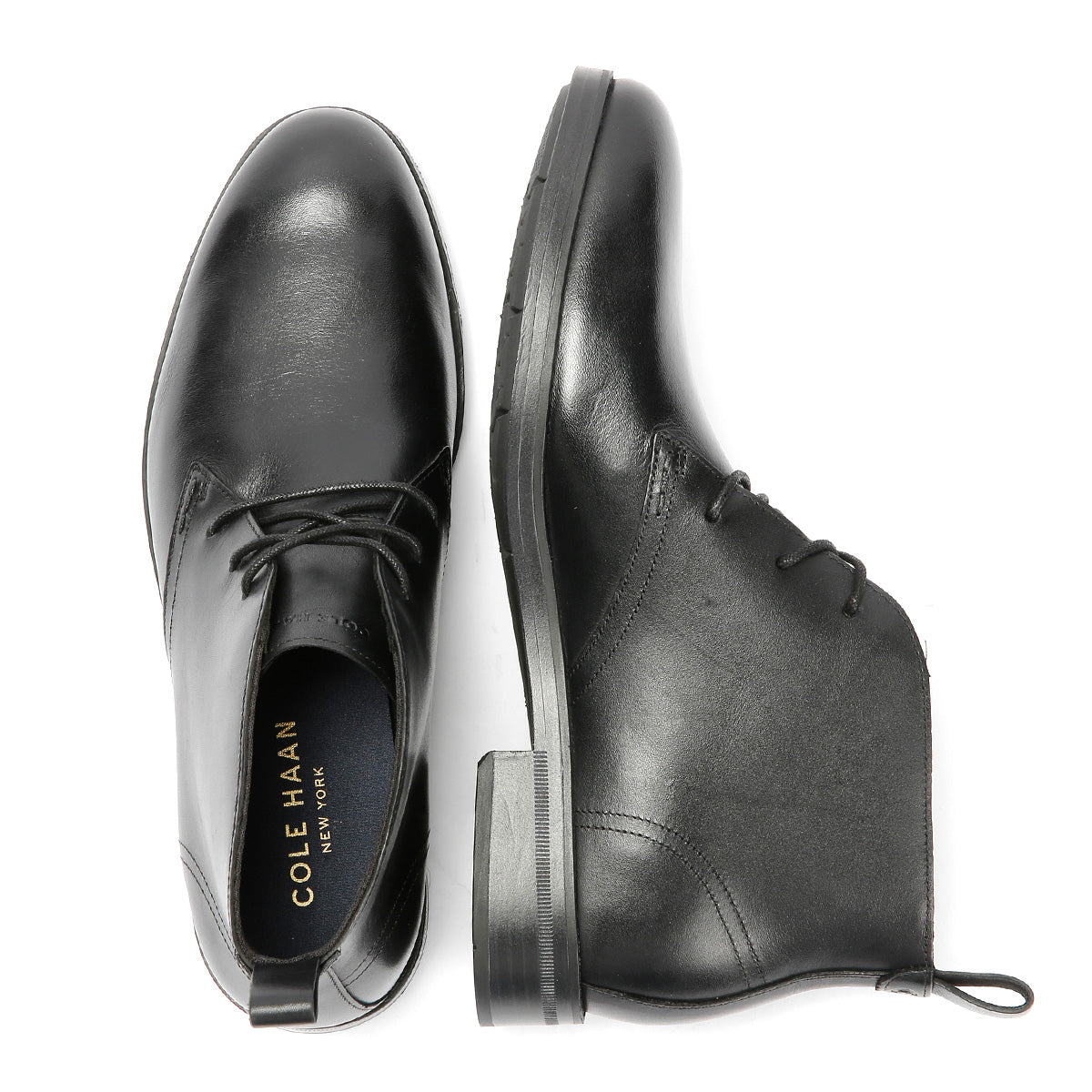 Cole Haan Newmark Grand Flexcraft Leather Men's Black Chukka Boots