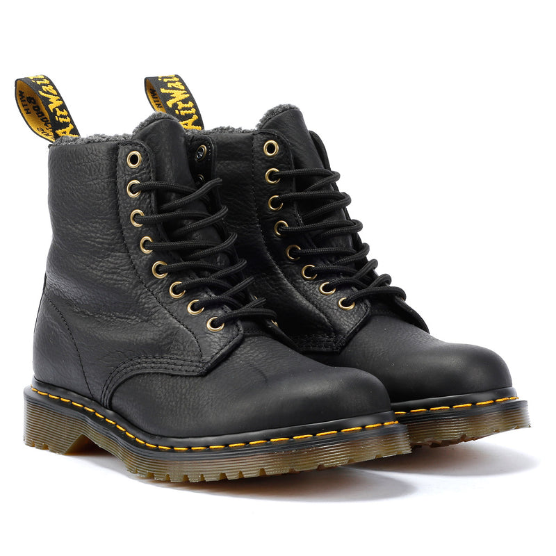 Dr. Martens 1460 WL Grizzly Leather Black Boots