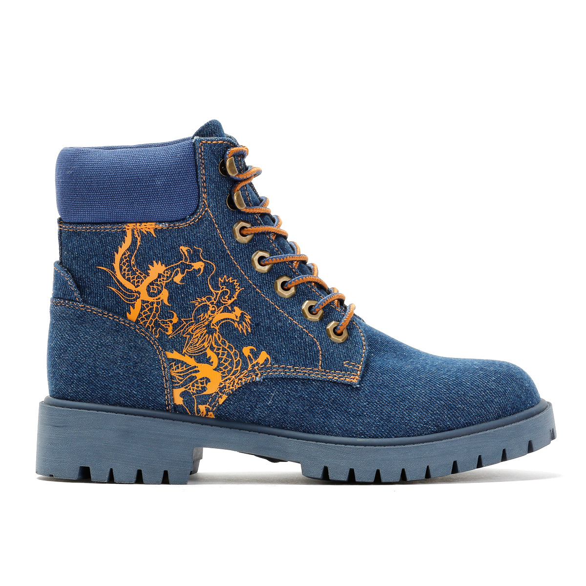 Ed Hardy Dancing Dragon Denim Women's Indigo Boots