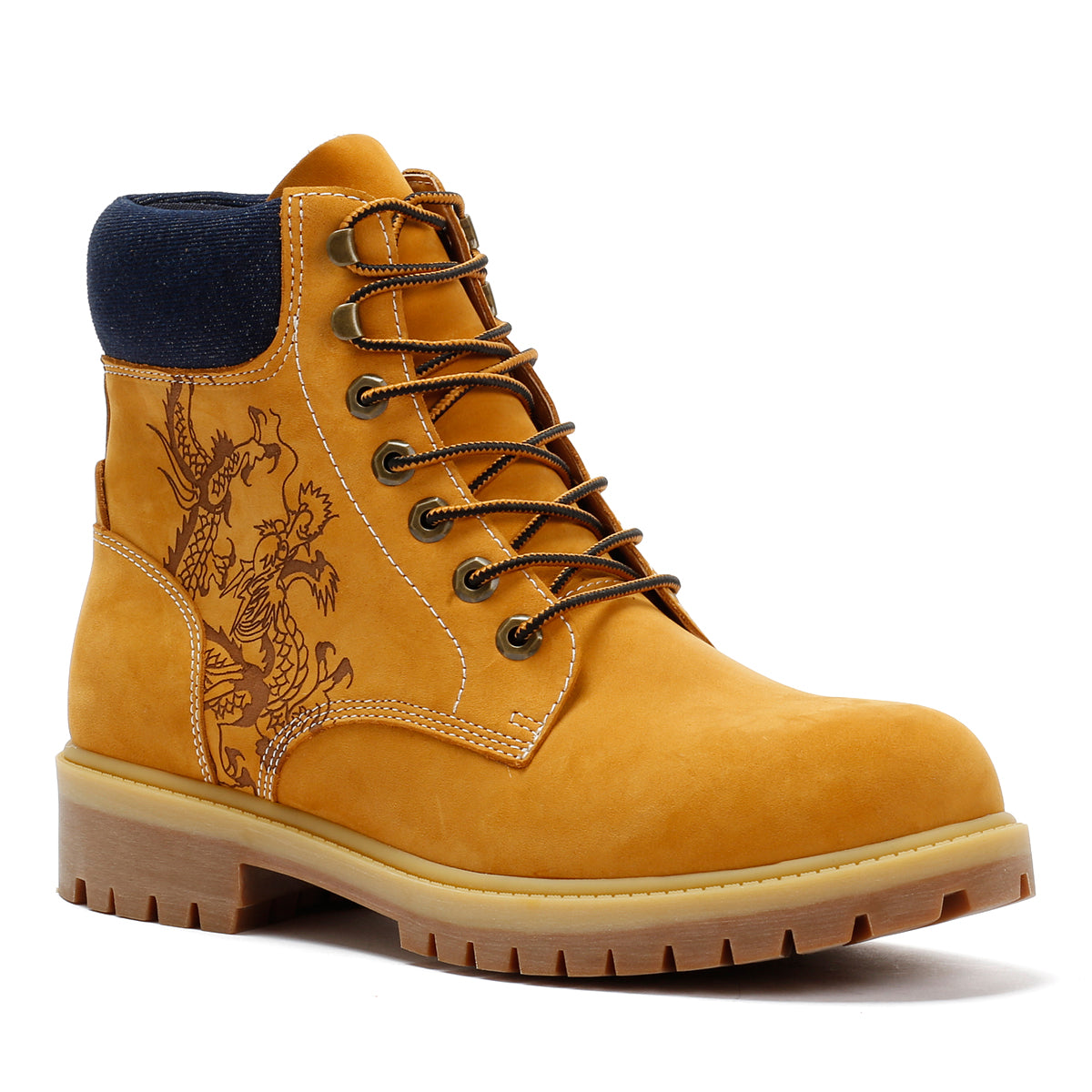 Ed Hardy Dancing Dragon Nubuck Men's Tan Boots