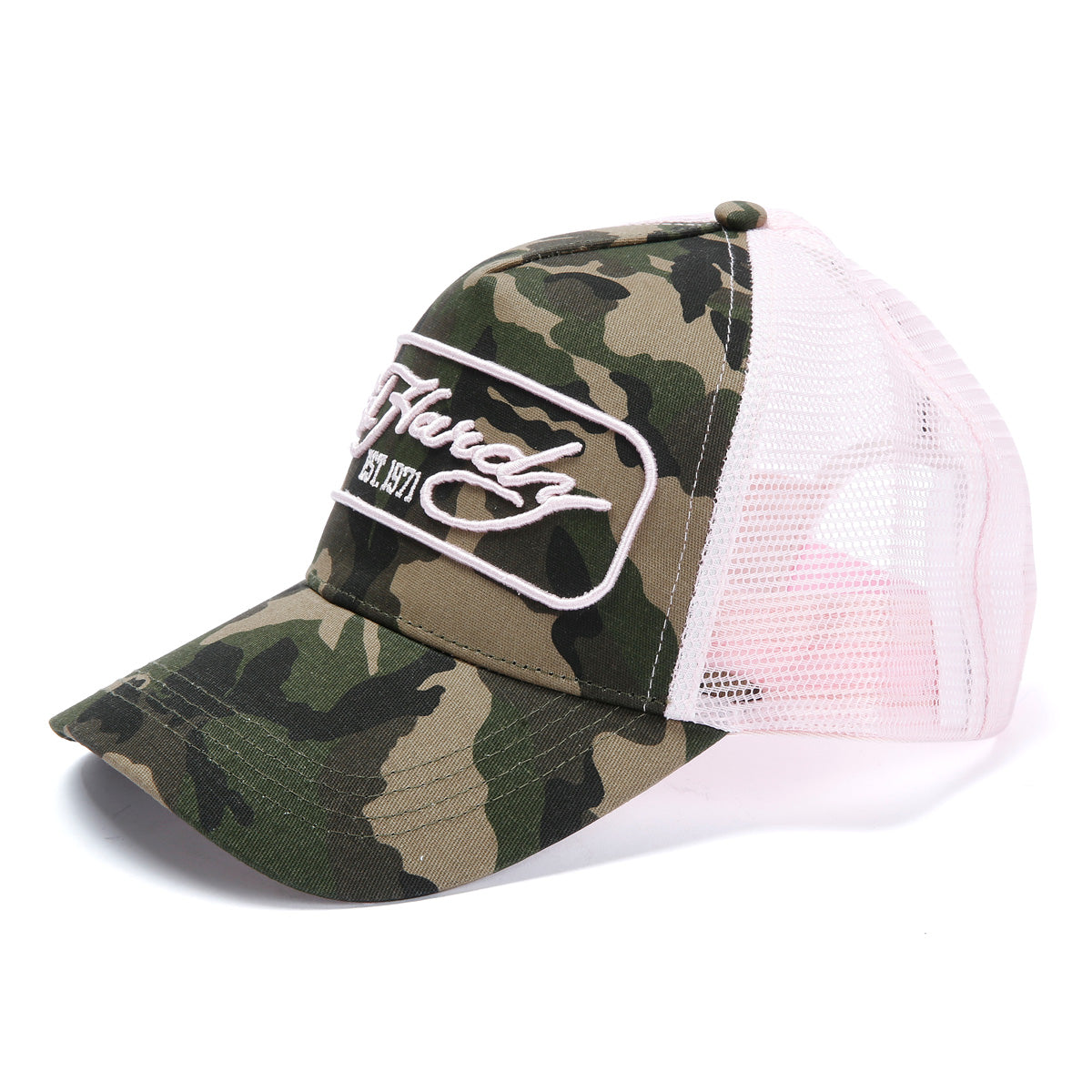 Ed Hardy 1971 Camo 5 Panel Trucker Green Caps