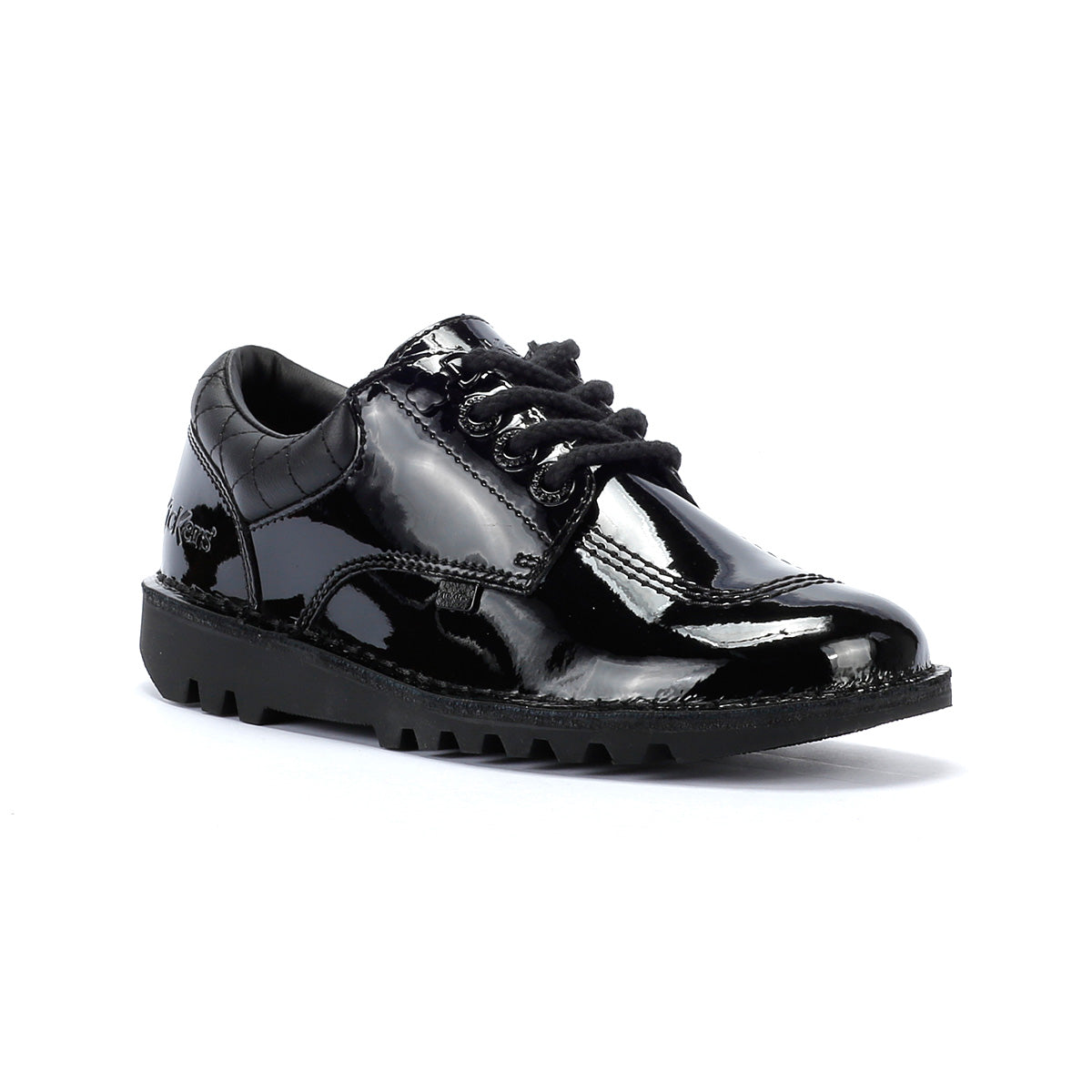 Kickers Kick Lo Youth Quilted Patent Black Shoes