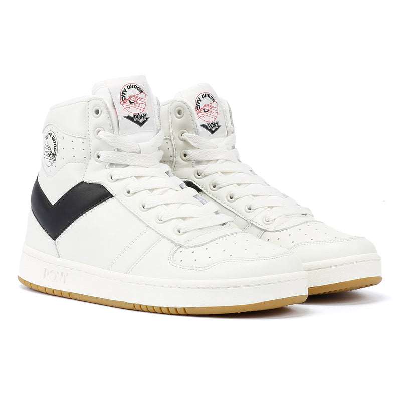 Pony City Wings Hi White/Black Sneakers