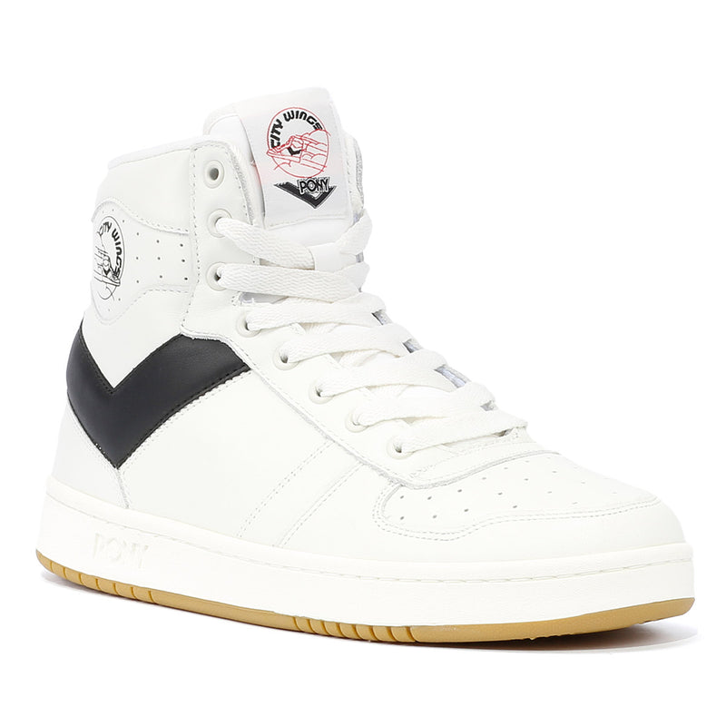 Pony City Wings Hi White/Black Sneakers