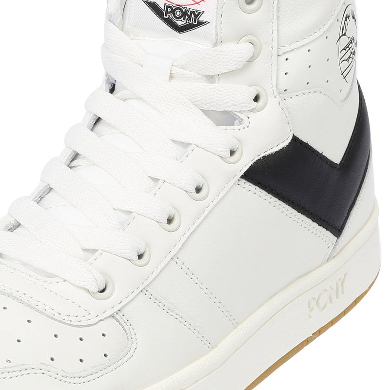 Pony City Wings Hi White/Black Sneakers