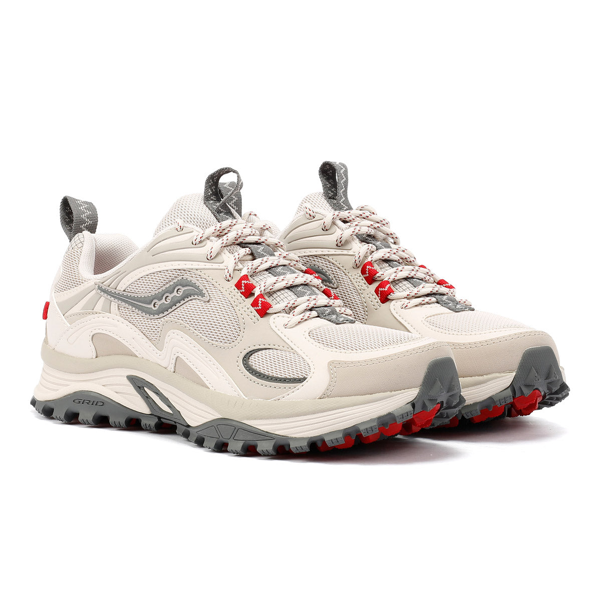 Saucony Grid Aura X Dove/Red Sneakers
