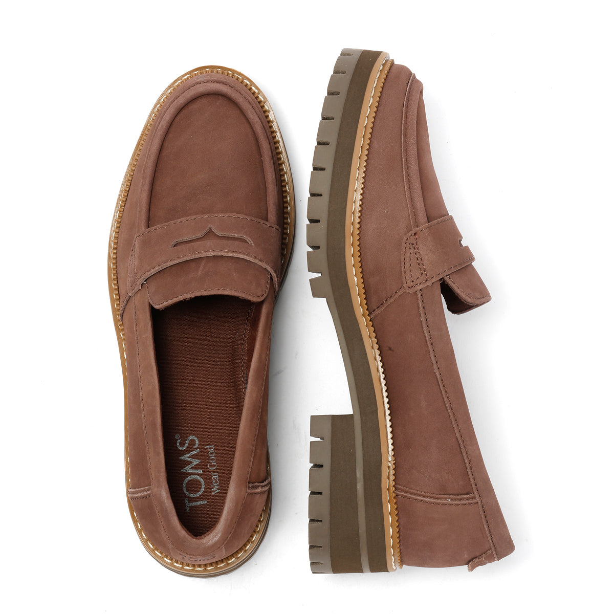 TOMS Cara Leather Women's Oak Brown Loafers