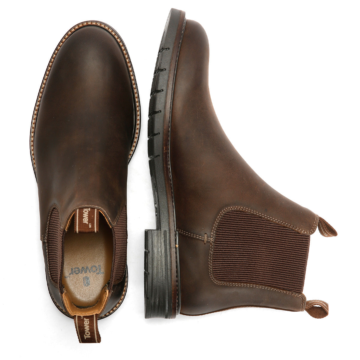 Tower London Harbour Leather Men's Dark Brown Chelsea Boots