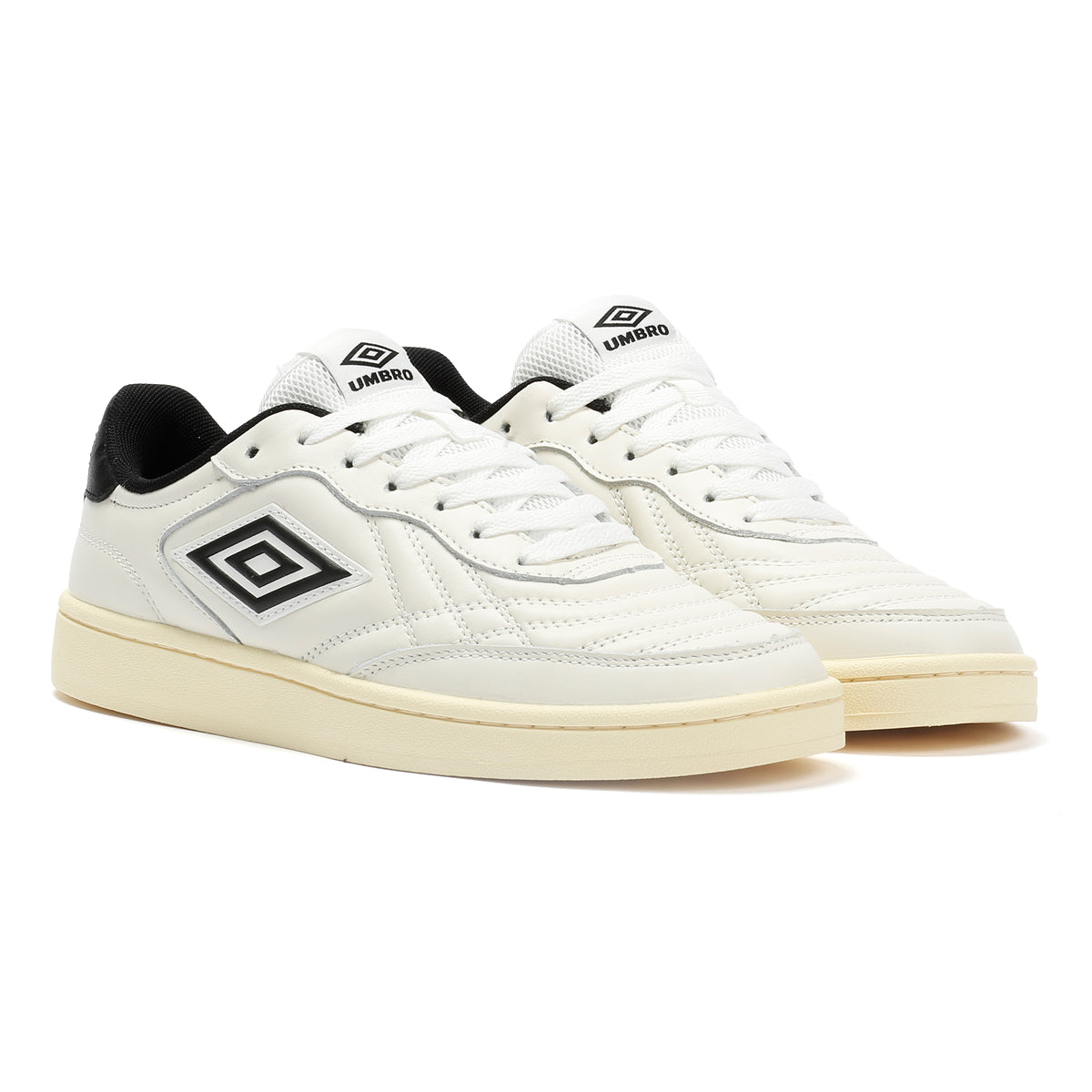 Umbro Clayton Leather Men's White/Pastel Yellow/Black Sneakers