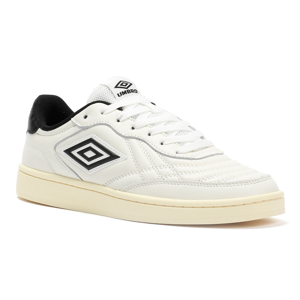 Umbro Clayton Leather Men's White/Pastel Yellow/Black Sneakers