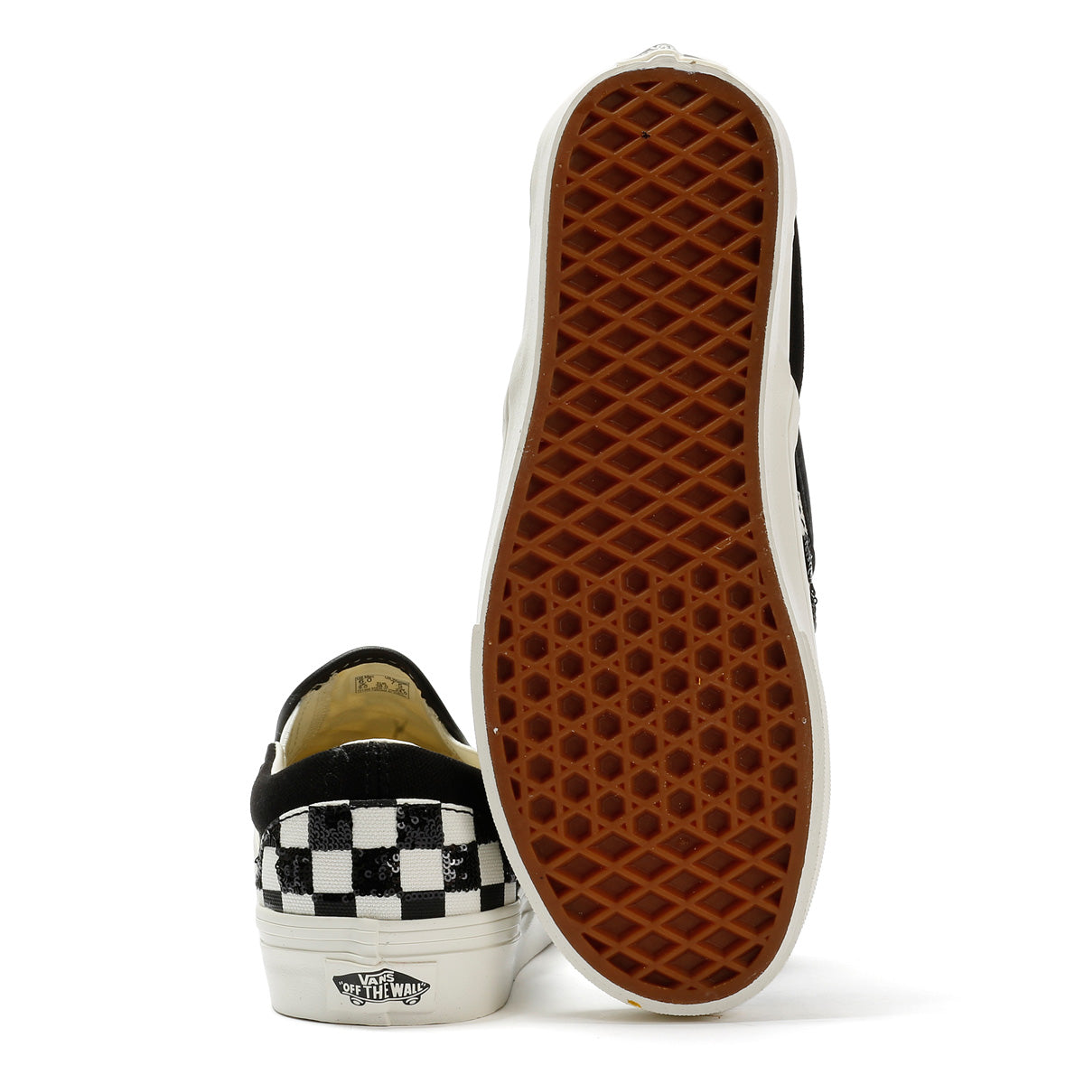 Vans Classic Slip-On Canvas Women's Black/White Beaded Checkerboard Sneakers