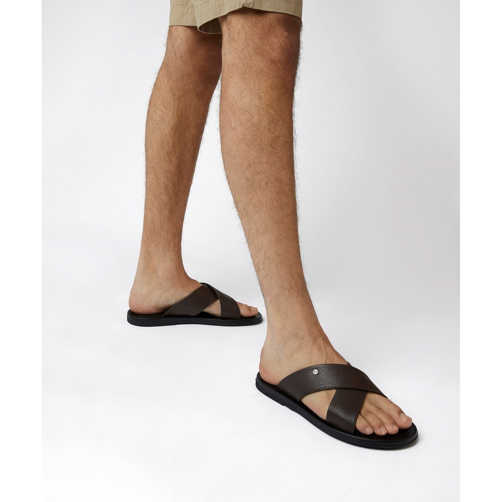 Dune Frankss Leather Men's Brown Sandals