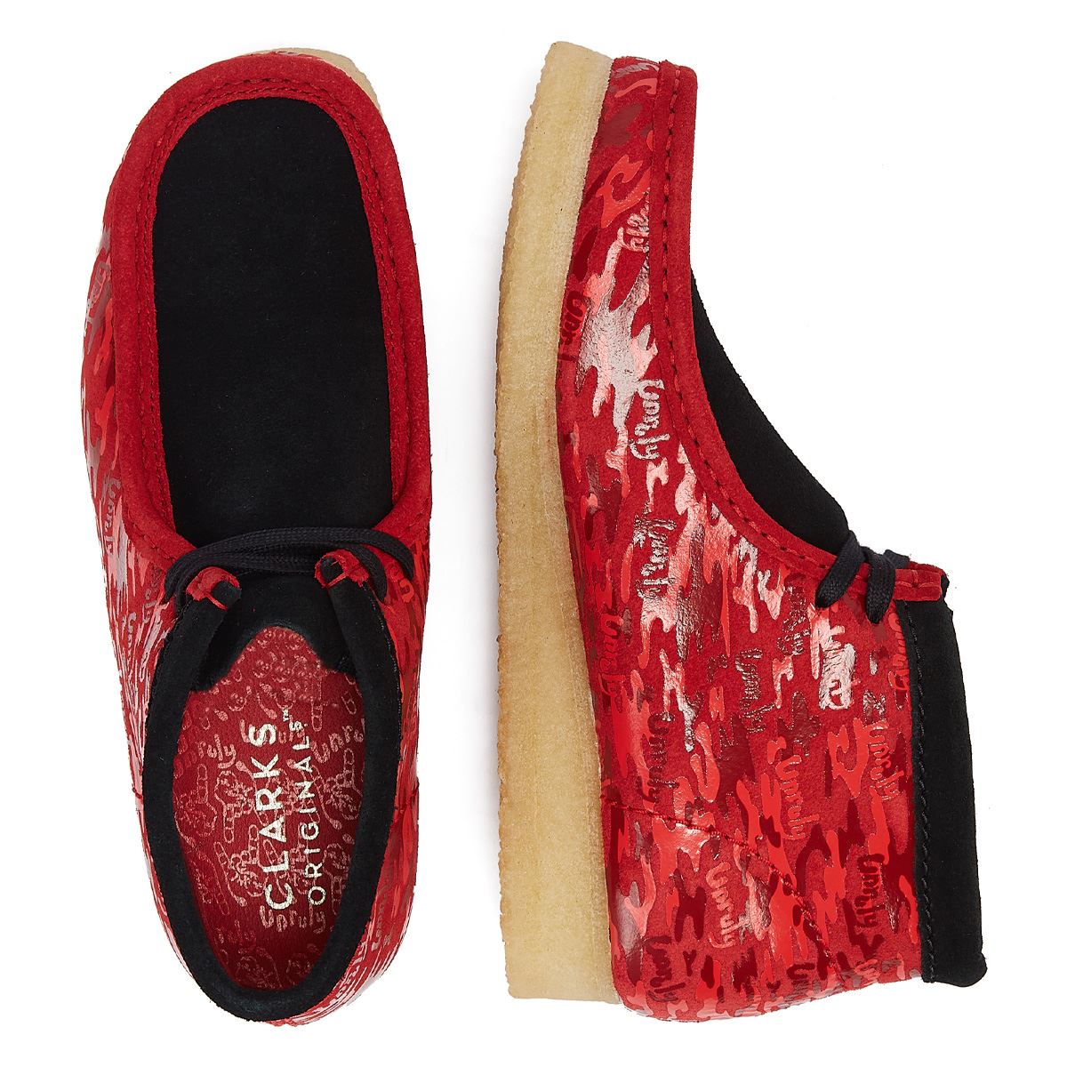 Clarks Popcaan X Wallabee Red Camo Boots