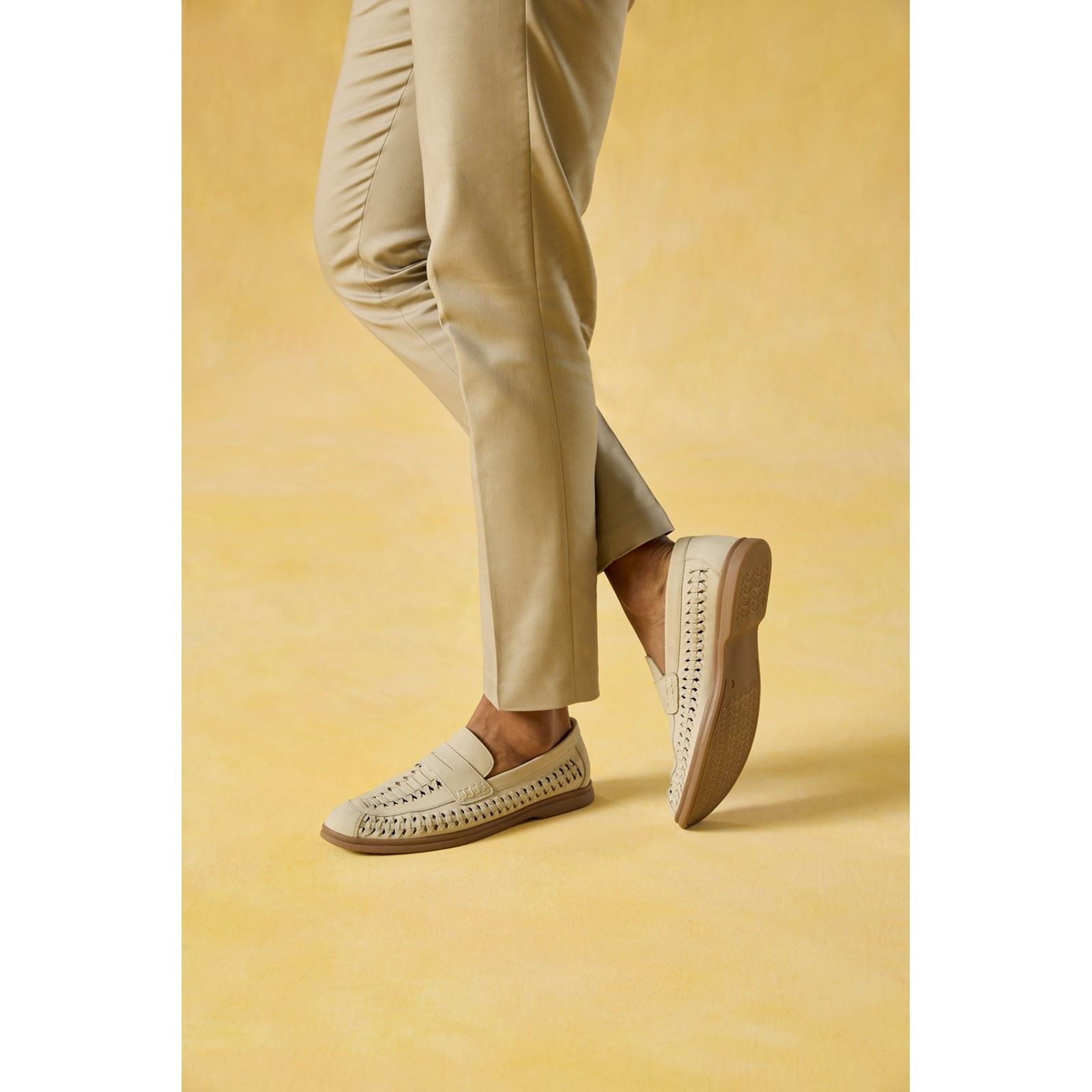 Hush Puppies Bowie Leather Men's Taupe Slim Fit Loafers