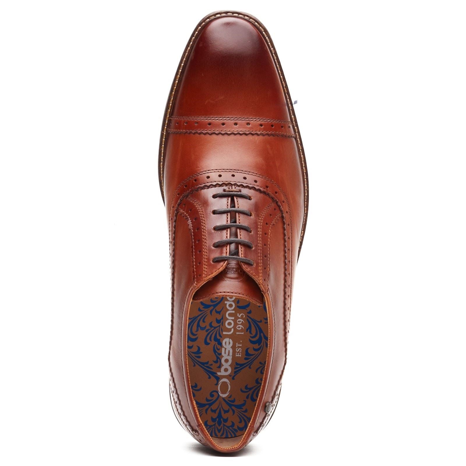 Base London Ascot Oxford Leather Men's Burnt Tan Oxford Shoes