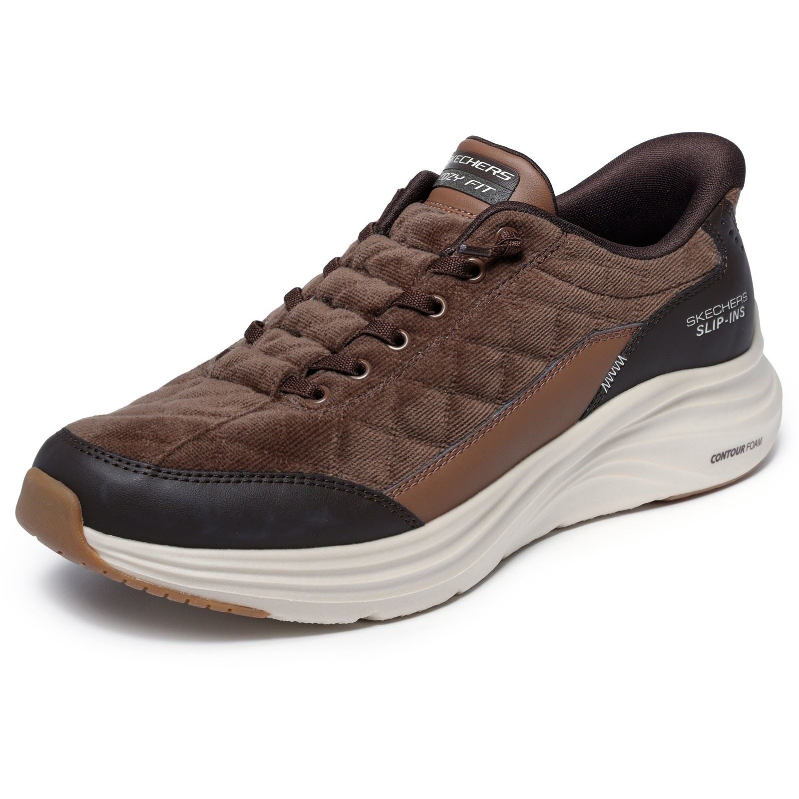 Skechers Contour Foam Cordelux Textile Men's Brown Cozycord/Pu Trainers