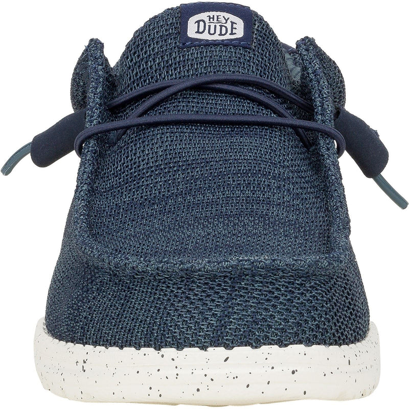 HEYDUDE Wally Stretch Mesh Synthetic Men's Navy Boat Shoes