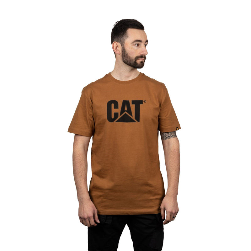 Caterpillar Trademark Logo Cotton Men's Bronze T-Shirt