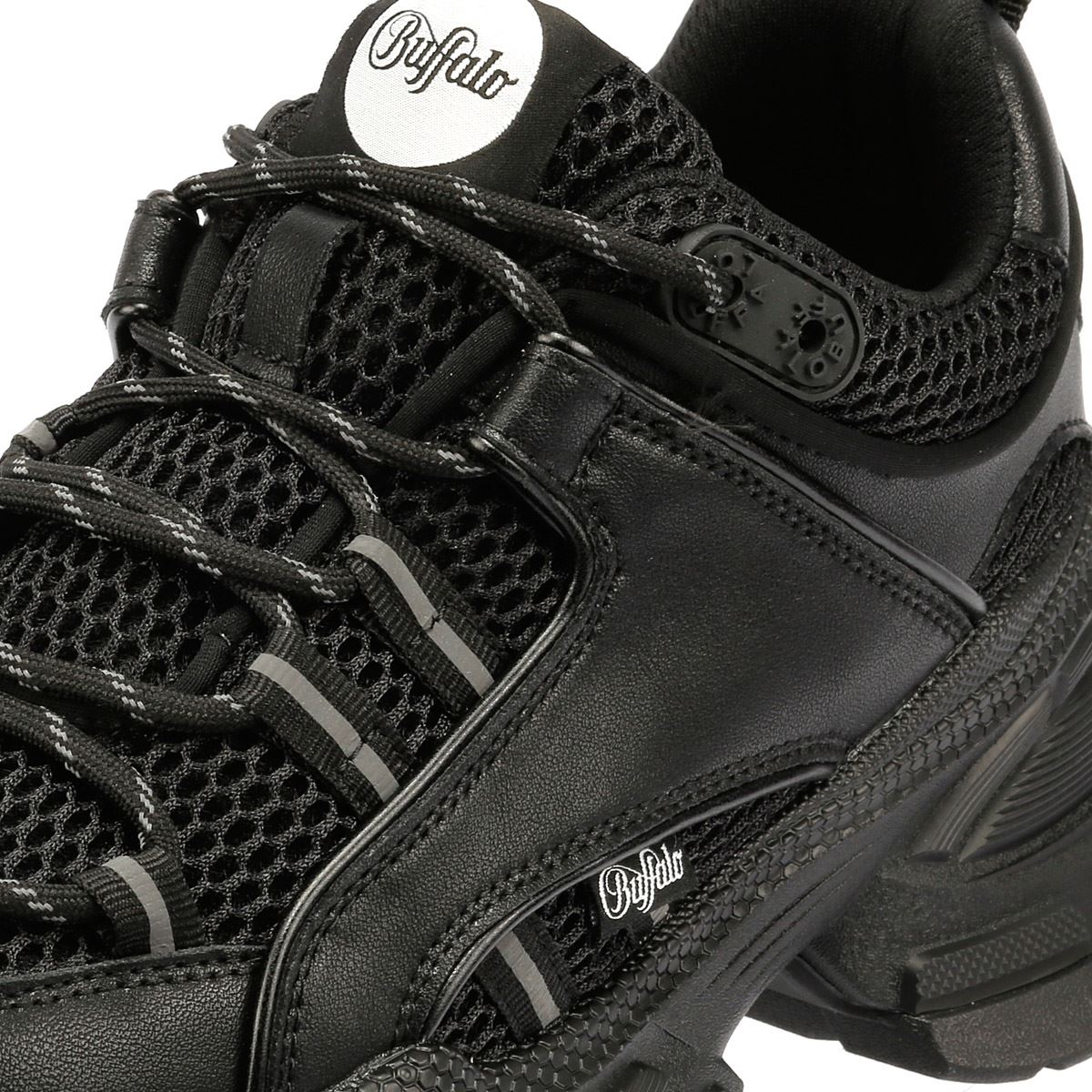 Buffalo Saturn Lace Women's Black Sneakers