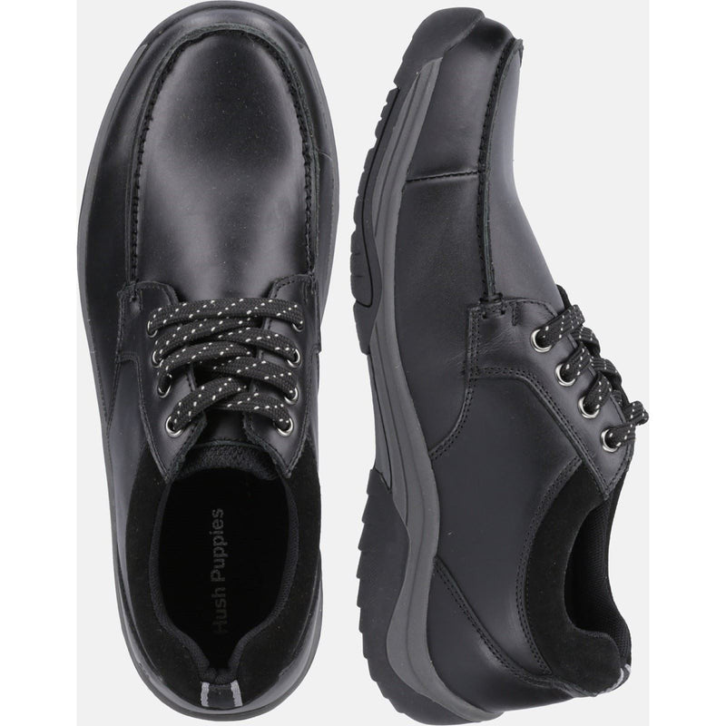 Hush Puppies Derek Leather Men's Black Lace-Up Shoes