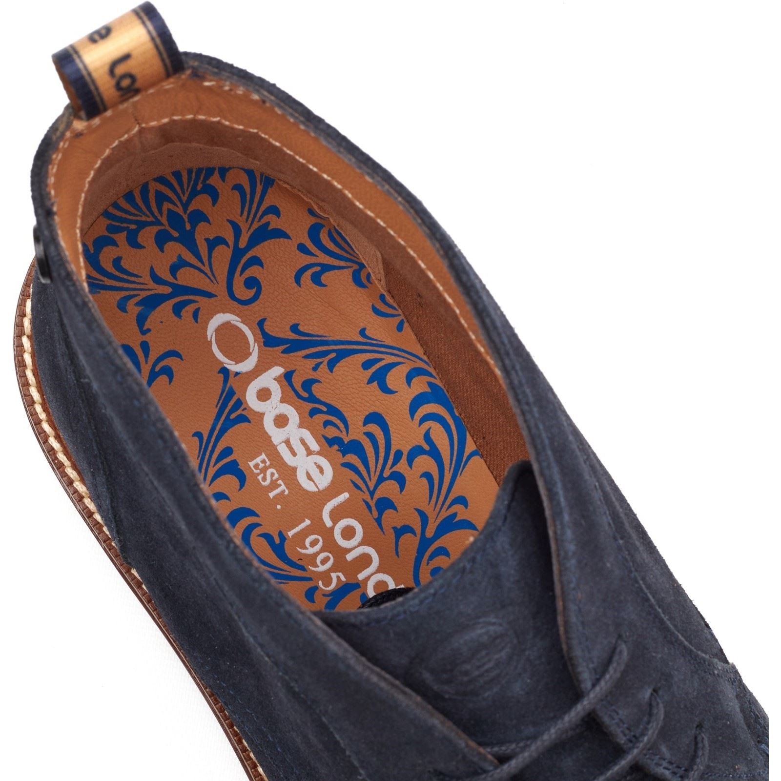 Base London Lincoln Chukka Leather Men's Navy Boots