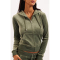 Juicy Couture Robertson Classic Jacket Synthetic Women's Green Hooded Sweatshirt