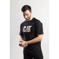 Caterpillar Trademark Logo Cotton Men's Black T-Shirt