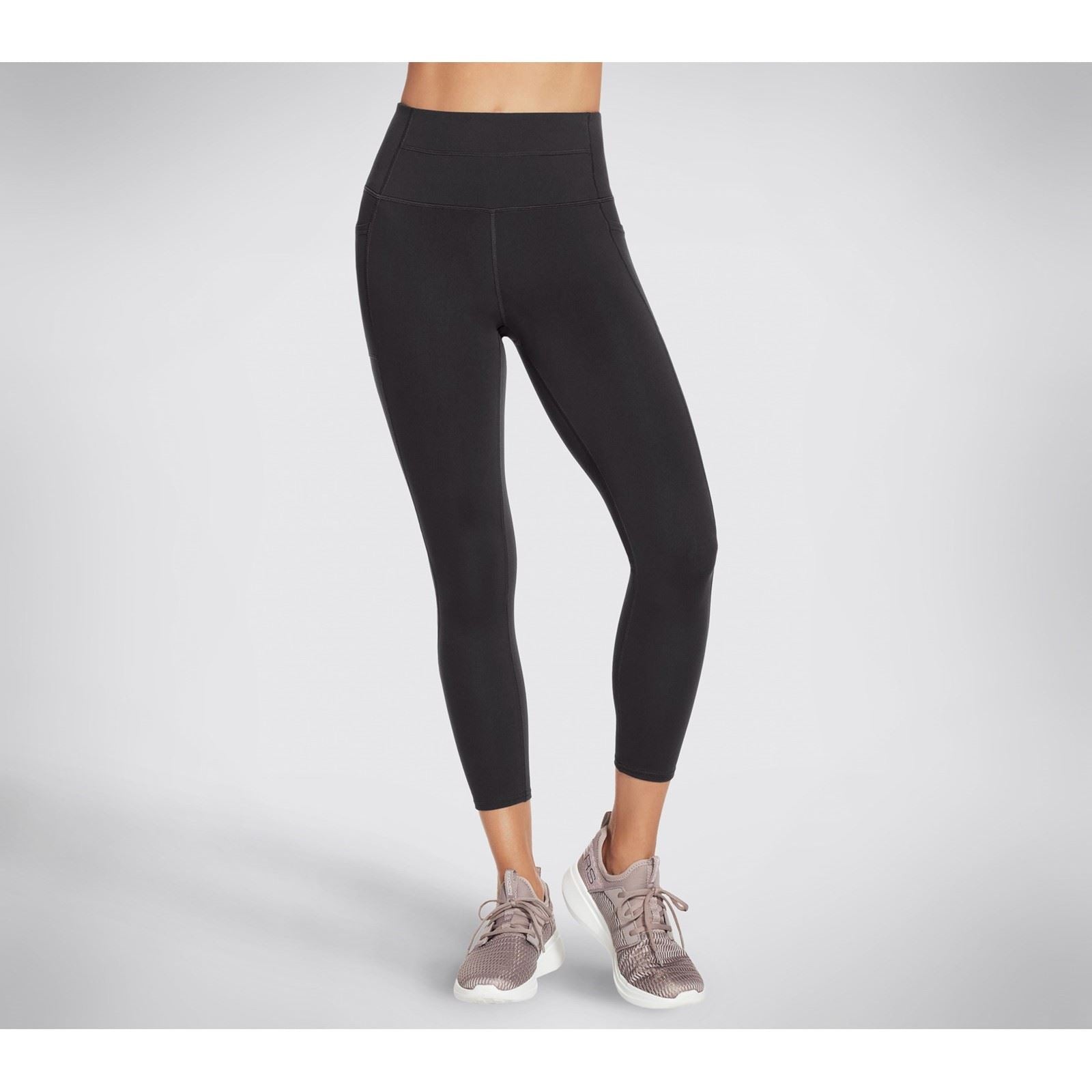 Skechers Performance GOWALK Wear High-Waisted 7/8 Nylon Women's Black Sports Leggings