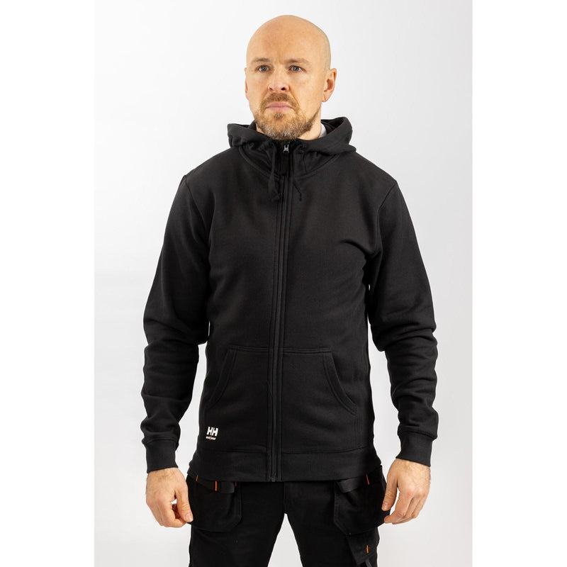 Helly Hansen Workwear Manchester Zip Cotton Men's Black Hooded Sweatshirt