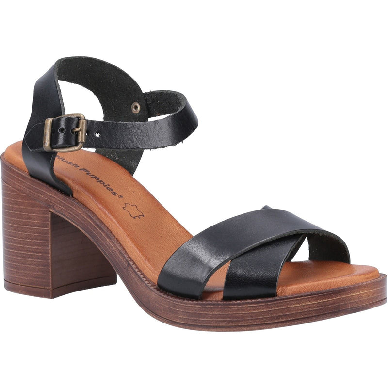 Hush Puppies Georgia Leather Women's Black Sandals