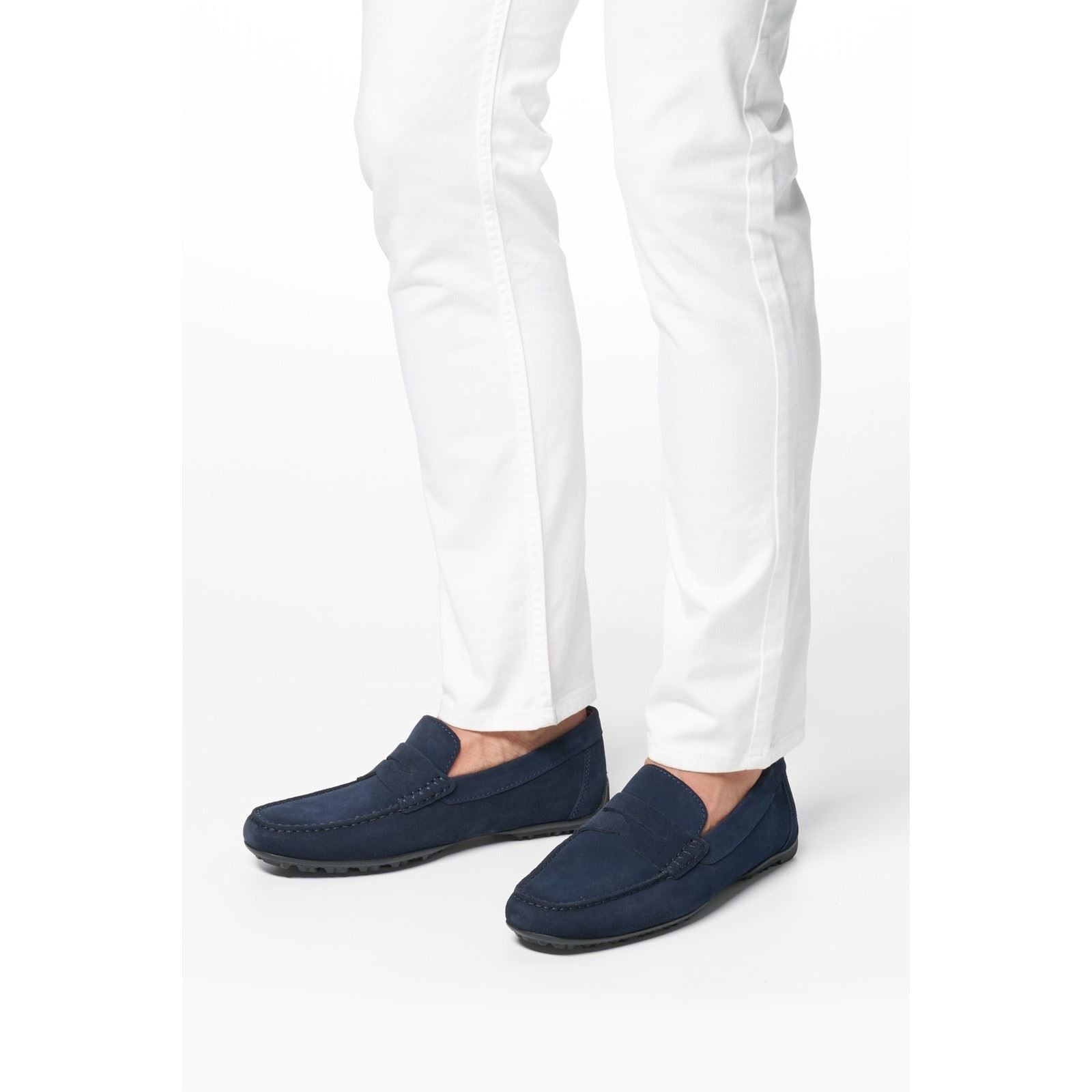 Geox U KOSMOPOLIS + GRIP Leather Men's Navy Loafers