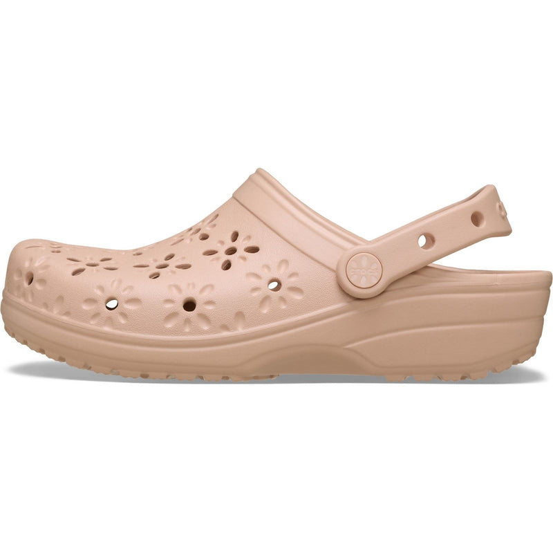 Crocs Classic Floral Cut Out Thermoplastic Pink Caramel Clogs