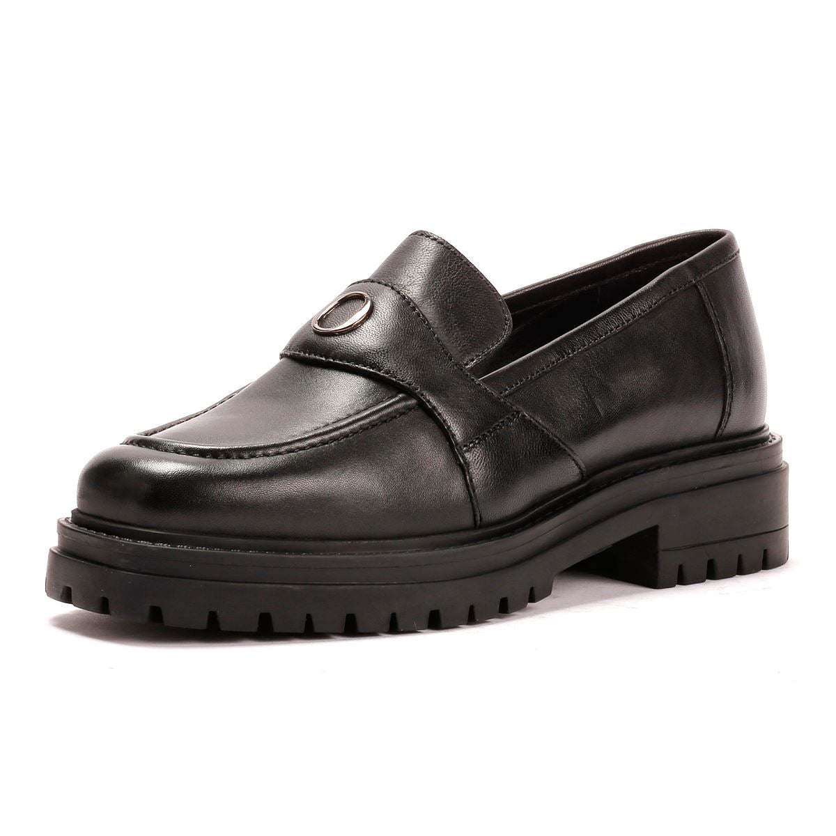Osprey London The Greenwich Leather Women's Black Loafers